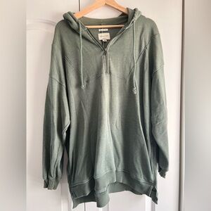 Aerie Quarter Zip Oversized Hooded Sweatshirt